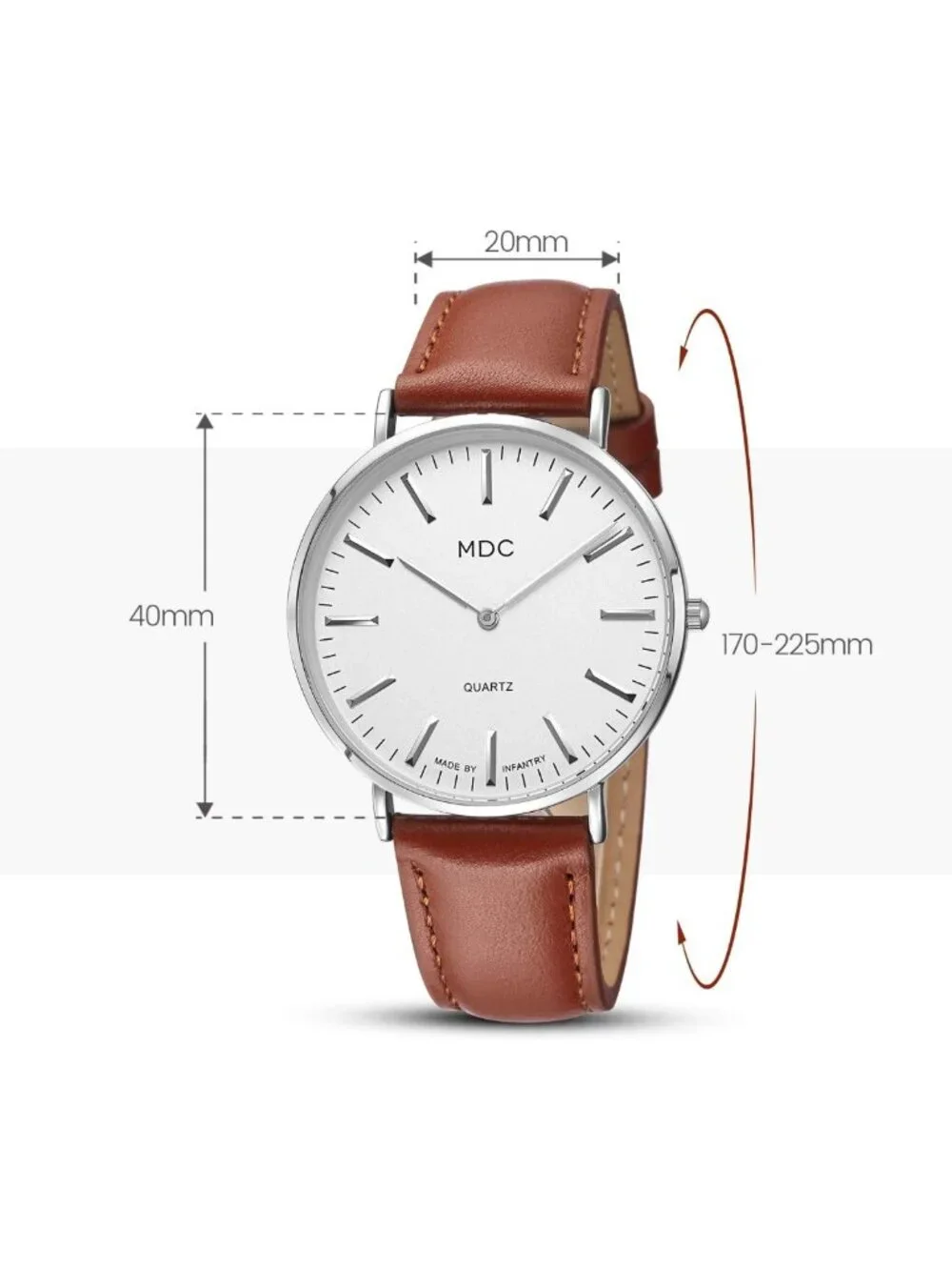 Minimalist Men's Dress Watch - Ultra Thin Design, Stylish Leather Band
